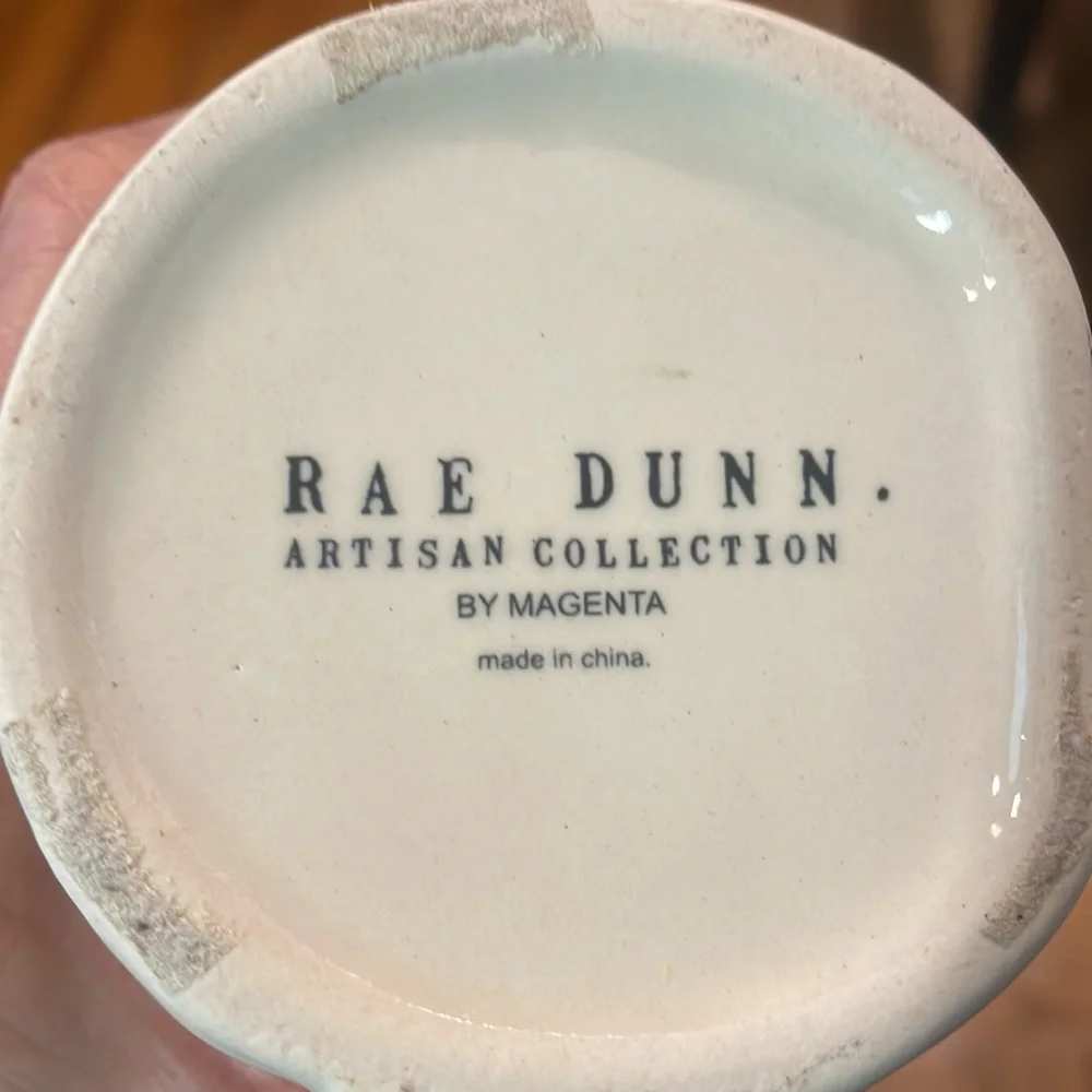 Rae Dunn Artisan Collection by Magenta White w/Black Eyelash Cup (2)